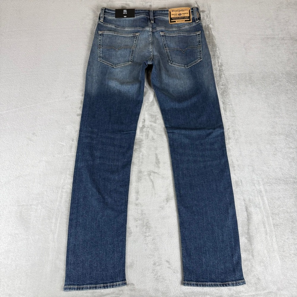 Diesel Buster Slim Tapered Jeans Mens 32x32 Indigo Blue Button Fly $250 New NWT - Picture 7 of 10